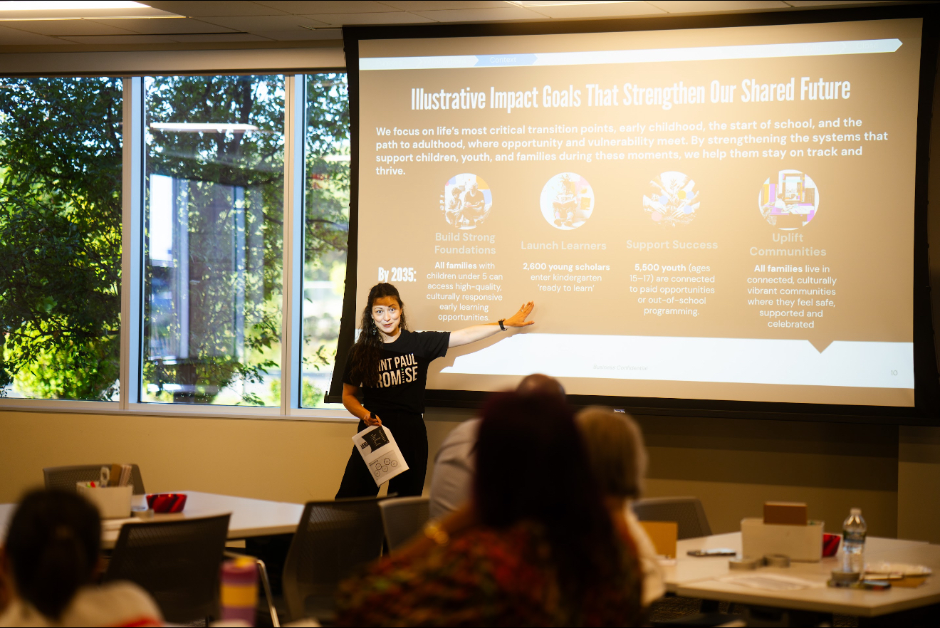 Action Network partners presenting strategy pathways at a community working session
